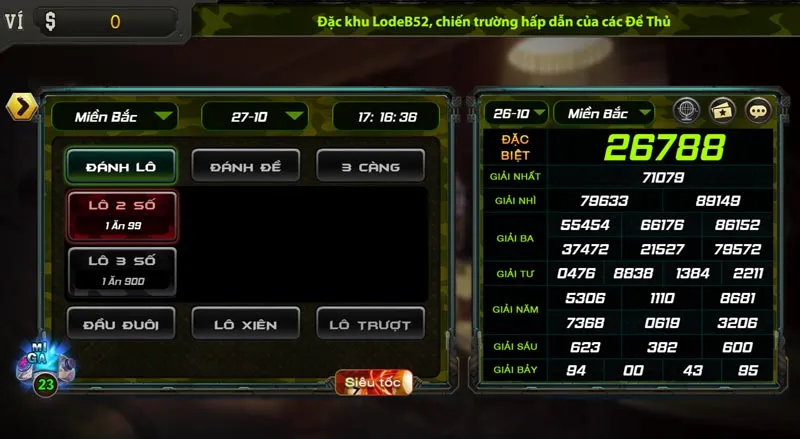 Tổng hợp một số các loại về lô trượt có tại B52 club